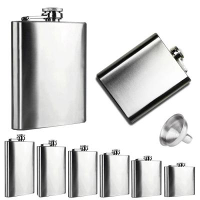 China Portable Drinkware Stainless Steel 1-10 Ounce Whiskey Wine Pot Hip Flasks Traditional Wholesale High Quality Liquor Bottle Drinker Flasks for sale