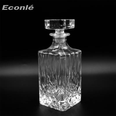 China High qulity /factory prices Wholesale luxury high qulity flint glass square liquor whiskey decanter set for sale