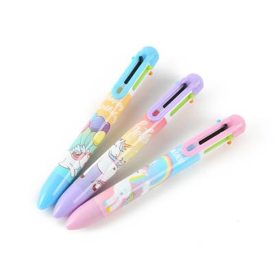 China Office & School Pen High Quality Beautiful Environmental Protection 0.5mm Rainbow Pink Unicorn 6 Color Pen For Girls Learn for sale