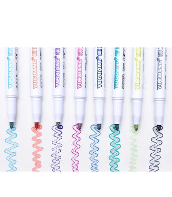 China Fine Fabric Highlighter Bar Color Permanent Marker Pen 14cm for sale