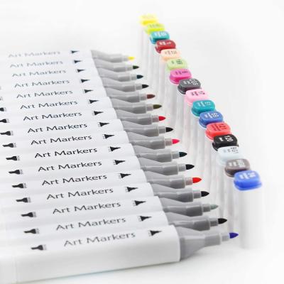 China Dual Tips Coloring Brush Fineliner 36 Color Pens Brush Markers Alcohol Based For Note Taking 16.2cm for sale