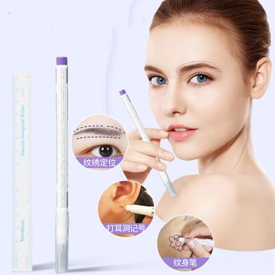 China Wholesale Line Eco-friendly Eyebrow Shape Design Ear Tattoo Skin Lip Hole Setting Pen Double-tip Dermo Tattoomachin Marker Pen for sale