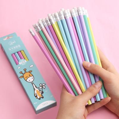 China Office & Best Selling School Pencil Box Cartoon Pencil 12 Box Cartoon Student Writing HB Wooden Pencil With Rubber For Holiday Price Gift Pencil for sale