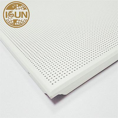 China White Color Perforated Aluminum Perforated Ceiling Ceilings Aluminum Clip In Tiles 600x600 for sale