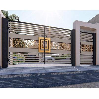 China Home Base Track Fashion Easily Compiled Designs Iron Stainless Steel Aluminum Metal Custom Main Door for sale