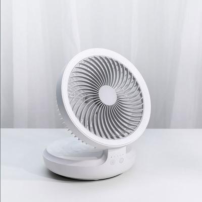 China Folding/LED Light/Foldable Mini Portable Usb Rechargeable Fan Convenient Rotating Air Circulation Fan Small Charging Desktop Led Fan for sale