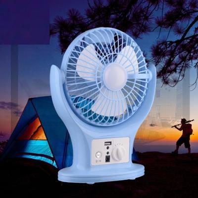 China Hot Selling Multifunctional 360 Degree Rotatable USB Charging Small Electric Fan Mini Rechargeable Table Fan With Led Light for sale