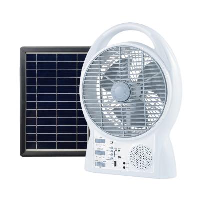 China Table Fan 8-Inch Tabletop Fan Solar Powered Multi-Function Battery Solar Fan Rechargeable Solar Fan for sale