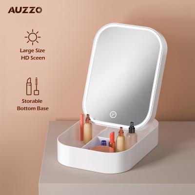 China OEM Lighted Private Label Lead Cosmetics Make Up Mirror Portable Foldable Storage Make Up Mirror With Led Light for sale