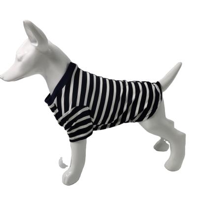 China Sustainable Dog Shirts Cotton Stripes Pattern Comfortable And Breathable Pet T-Shirt for sale