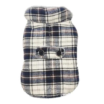 China Small Large Sustainable British Grid Dog Clothes Warm Padded Winter Coat Pet Vest Jacket for sale