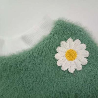 China Concise Bright Flower Pet Puppy Dog Sweater Daisy Fleece Sustainable Soft Comfortable Polyester Warm Clothes for sale