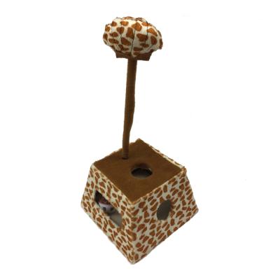 China Factory viable wholesale manufacture shell stick cat toys with low cube leopard print scratcher small ball inside pet toys for sale