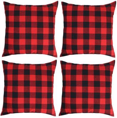 China Anti-static Black White Cotton Home Decor Pillow Cushion Plaid Tile Material Blanket For Holiday Party for sale