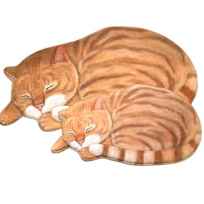 China High Quality Cat 3D Mat Non-slip Thickened Animal Non-slip Rug Bedroom Door Bathroom Toilet Bedside Cover Absorbent Living Room for sale