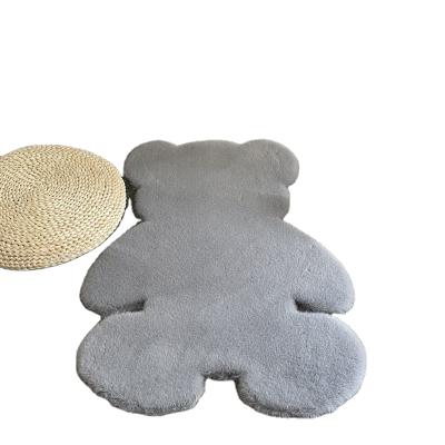 China Hot Selling Instagram Cute Bear Rug Plush Carpet Non-Slip Hot Sale Bedroom Transformed Kids Room Bed Mat for sale