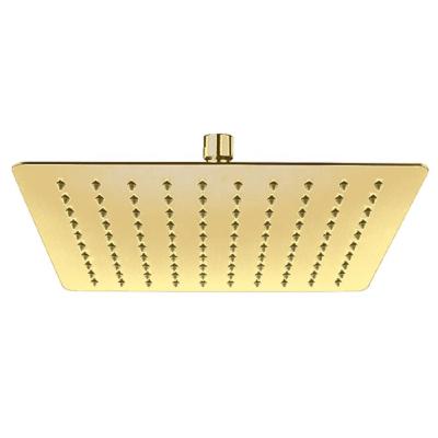 China No Turnout Popular Bathroom JAEE Ceiling Mounted 12 Inch Square Rainfall Stainless Steel Shower Head Brushed Gold Overhead Showerhead for sale