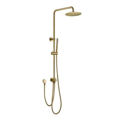 China With Hot Sale JAEE Slide Bar Rainfall Shower Swept Gold 304 Stainless Steel Wall Mounted Shower Mixer Shower Set for sale