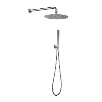 China Without Sliding Bar JAEE Wall 304 Luxury Round Stainless Steel Recessed Shower Set (brushed nickel) for sale