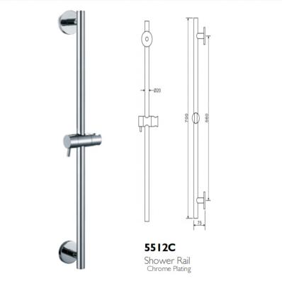 China JAEE Bathroom 304 Stainless Steel Brass Wall Mount Chrome Shower Sliding Bar Hand Shower Plastic Shower Rail Without Rail for sale