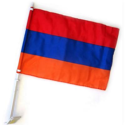 China CUSTOM Hot Selling Custom 30x45cm Printing Polyester Car Flag With Plastic Rod for sale