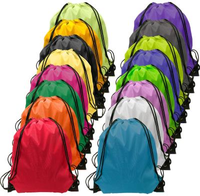 China Custom Large Waterproof 210D Velvet Reflective Sublimation Printing Gym Girls Nylon Drawstring Backpack for sale