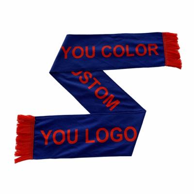 China Free sample custom factory price soccer football team jacquard acrylic national football scarf polyester free sample knitted for sale