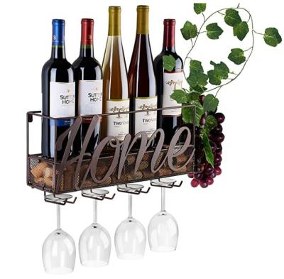 China Stackable Wall Mounted Metal and Viable Fast Shipping Cork Storage Glass Wine Rack Rack and Wine for sale