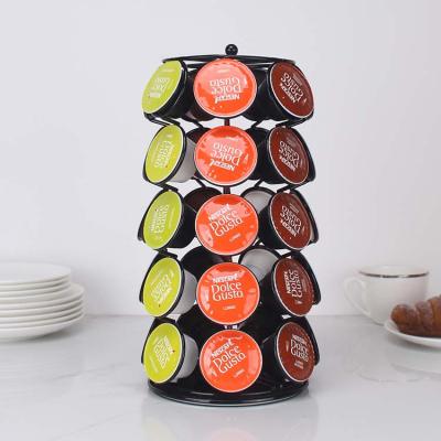 China Sustainable Coffee Capsule Holder Dolce Enthusiasm - 36 Pieces Metal Coffee Capsule Display Funny Black Holder Storage for sale