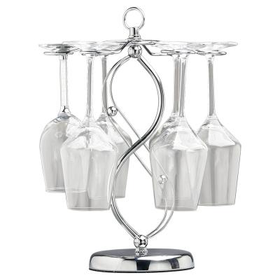 China Free Sample Viable Table Top Wine Glass Rack Display Metal Hanging Rack For Home Bar Storage for sale