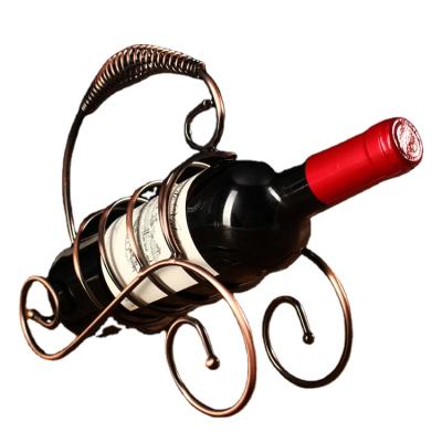 China Sustainable Available Free Standing Metal Wine Rack Single Sample Bottle Rack For Display for sale