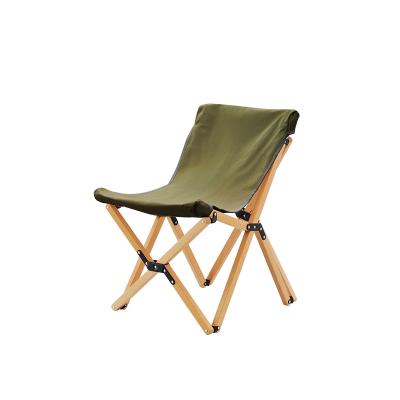 China Eco-Friendly Butterfly Newborn Chair Beech Canvas Lawn Leisure Simple Folding Relaxing Wooden Chair for sale