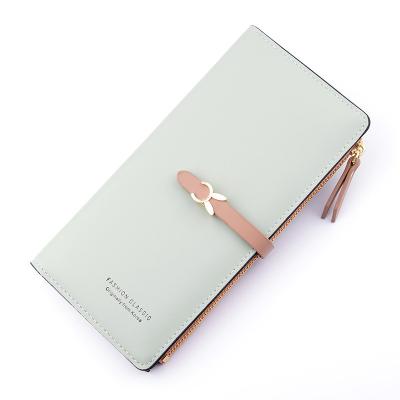 China Waterproof 2021 Ultra-thin PU Girl Long Section Bestselling Zipper Latch Wallets For Fashionable Women for sale