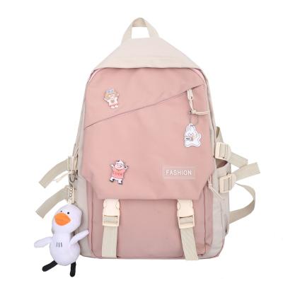 China Other Wholesale Student Canvas College Backpack Girls University Casual School Bags For Teenager for sale