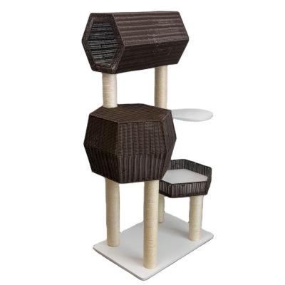 China 2022 New Design Manufacturer Sisal Cat Scratcher Cat Tree Viable Lap House Luxury Pet Furniture Cat Tree for sale