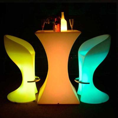 China Modern RGB Color Changing Plastic Led Outdoor Furniture Table For Hotel for sale