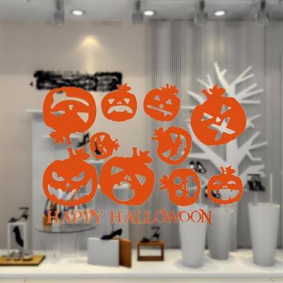 China Custom Printed Fashion Clear Background Orange Vinyl Window Business Advertising Decal for sale