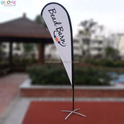 China Mini Fiberglass Pole Teardrop Banner FLYING Cheap Flag With Base And Water Cross Bag for sale