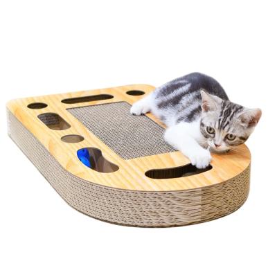 China Pet Stored by Relipet Toy Funny Cat Scratch Board Cat Corrugated Paper Cardboard with Rolling Trackball for sale