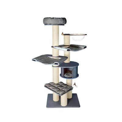 China Fashionable Relipet RL2243 Cat Tree Tower Pet Play Room with Cat Tree Scratches for sale