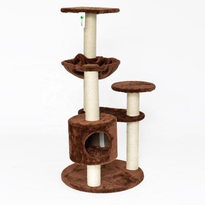 China Relipet RL19002 Durable Solid Sisal Pet House Platform Large Deluxe Cat Scratch Post Climbing Cat Tree for sale