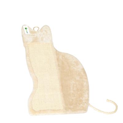 China Relipet Material Cat Shape Cat Toy Scratcher Board Cute Natural Scratch Stocked Mat With Hang Ball RL17016 for sale