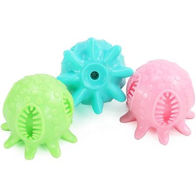 China Relipet Durable Hard Rubber Rolling Molar Treat Stocked Toy Balls Pet Dog Ball Pet Chewing Toothbrush Training for sale