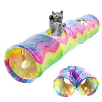 China Viable Hot Selling Toys Cat Plush Playing Tunnel Colorful Collapsible Pet Accessories from Relipet for sale