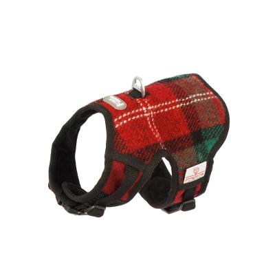 China Fashion Sustainable Plaid Wool Relipet Tactical Soft Pet No Pull Adjustable Large Designer Dog Vest Harness for sale