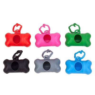 China Relipet LOGO Print Personalized Design Colors Viable Custom Dog Bone Shaped Plastic Pet Rack Waste Dispenser Dog Poop Bag Holder for sale