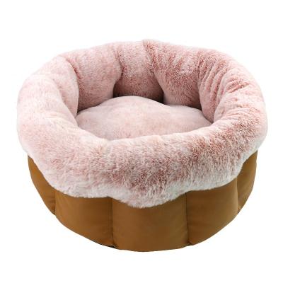 China Relipet Sustainable OEM Wholesale Manufacturer Soft Luxury Leather Pet Cushion Around Cat Dog Bed for sale