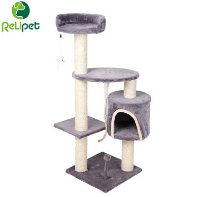 China New Fashion Large Cat Tree Wooden Scratcher Cat Furniture Comfortable Tower for sale