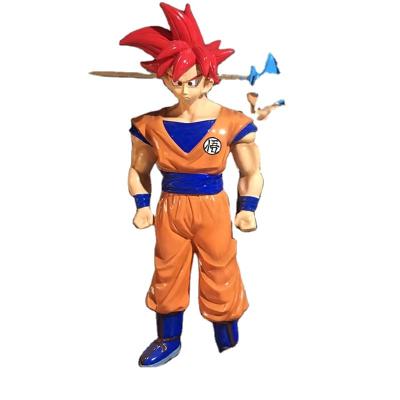 China Europe Popular Japanese Anime Character Goku Sculpt Resin Dragon Ball Character Sculpture For Decoration for sale