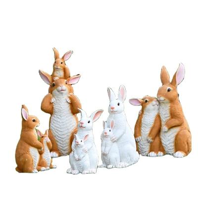 China Other Wholesale Fiberglass Simulated Rabbit Statue Garden Statue Rabbit Animal Sculptures for sale